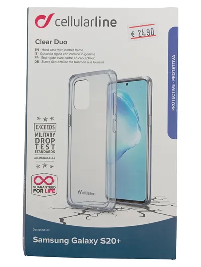 Cellularline Clear Duo Handy Schutzhülle für Samsung Galaxy S20+ Transparent