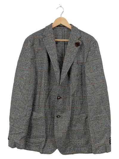 windsor. Sakko Herren Gr. 48 Grau Kariert Jackett Blazer Business