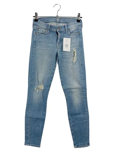 7 For All Mankind Jeans Skinny Fit Crop Damen Gr. 32 W24 Blau