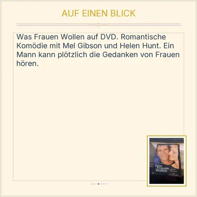 Was Frauen Wollen DVD Mel Gibson Helen Hunt Romcom