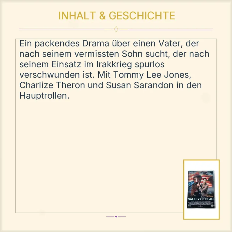 Valley of Elah DVD Film Drama Tommy Lee Jones Charlize Theron EuroVideo 3