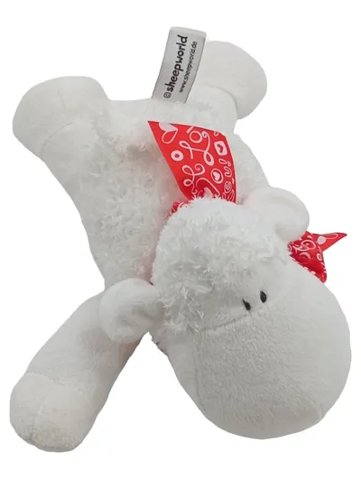 Sheepworld Kuscheltier Schaf Weiß Plüschtier Stofftier mit roter Schleife 17 cm