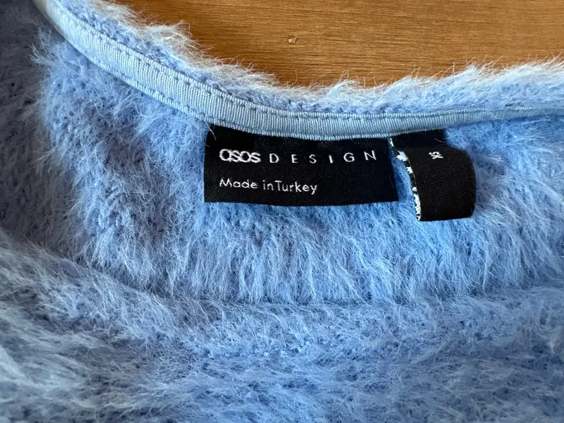 ASOS Design Damen Pullover Flauschig Blau Gr. 34 XS Casual 3