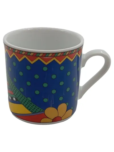 Dessina Kaffeebecher Tasse Porzellan Mehrfarbig Blumenmuster 250ml