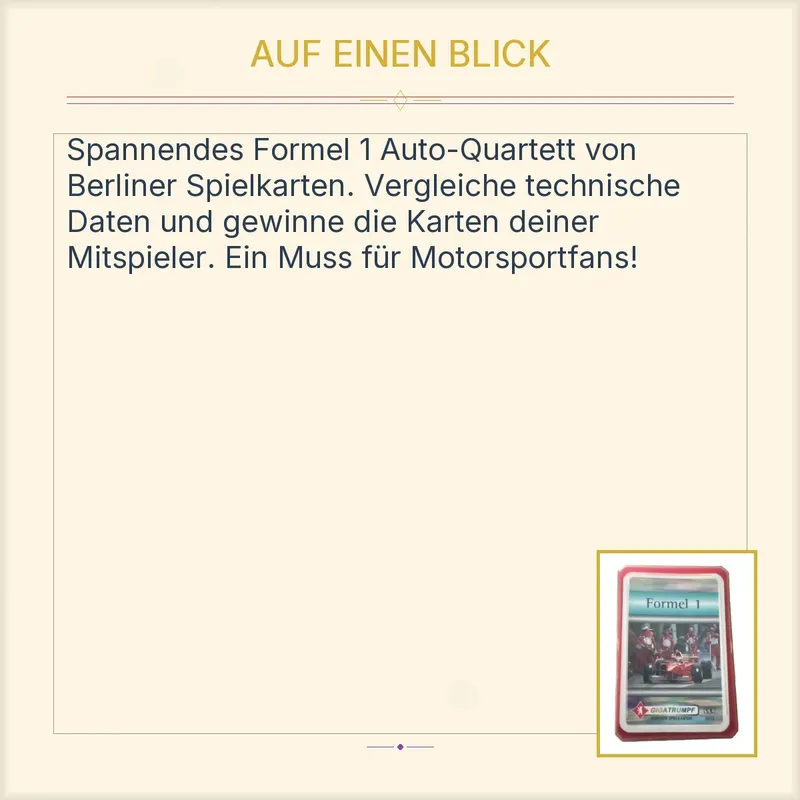 Formel 1 Gigatrumpf Kartenspiel Berliner Spielkarten Auto Quartett 2