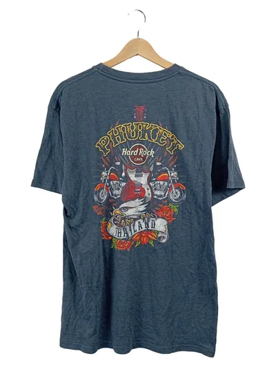 Hard Rock Cafe T-Shirt Phuket Thailand Herren Gr. 50 L Blau Kurzarm