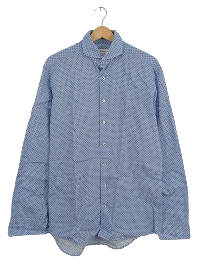 Stenströms Freizeithemd Herren Blau Gemustert Gr. 48 M Baumwolle