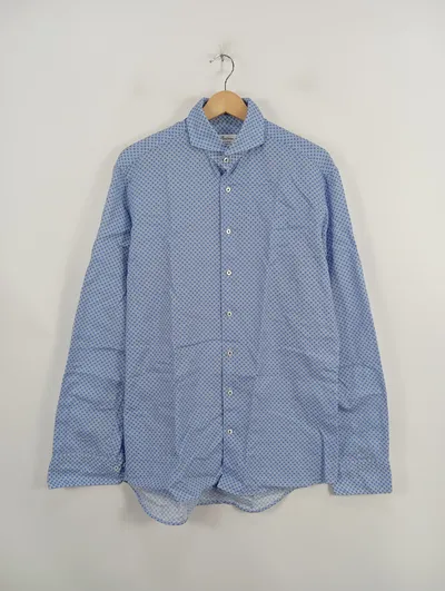 Stenströms Freizeithemd Herren Blau Gemustert Gr. 48 M Baumwolle
