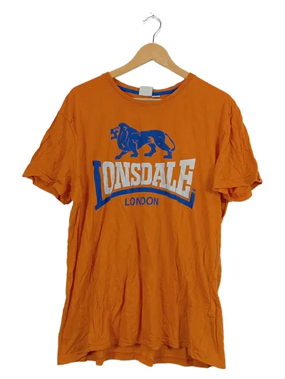 Lonsdale Herren T-Shirt London Logo Orange Gr. 52 XL Kurzarm