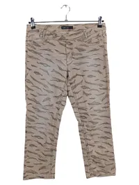Marc Cain Damen Stoffhose Beige Animal-Print Gr. 40 W31 L24 Baumwolle 1