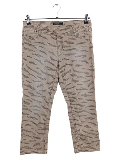 Marc Cain Damen Stoffhose Beige Animal-Print Gr. 40 W31 L24 Baumwolle