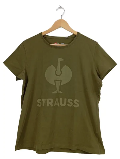 Engelbert Strauss T-Shirt Damen Gr. 40 L Oliv Logo-Print Kurzarm Casual