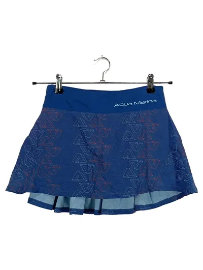 Aqua Marina Damen Sportrock Blau Gr. 40 L Geometrisch Falten