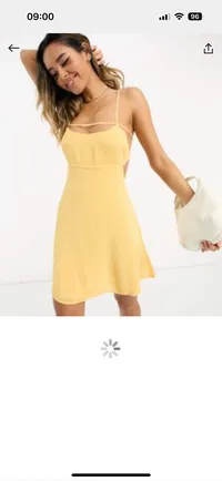 ASOS Design Sommerkleid Damen Gelb Gr. 36 Trägerkleid Minikleid Casual 5