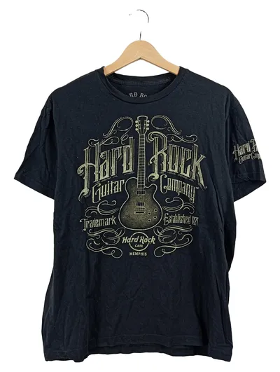Hard Rock Cafe Memphis Guitar T-Shirt Herren Schwarz Gr. M Logo Print Baumwolle