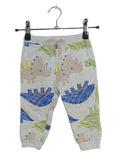 Baby Jogginghose Dinosaurier Dino Print Gr. 80 Grau Baumwolle