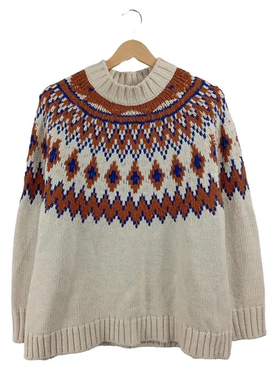 Guido Maria Kretschmer Damen Pullover Fair Isle Strickpullover Beige Gr. 40 L