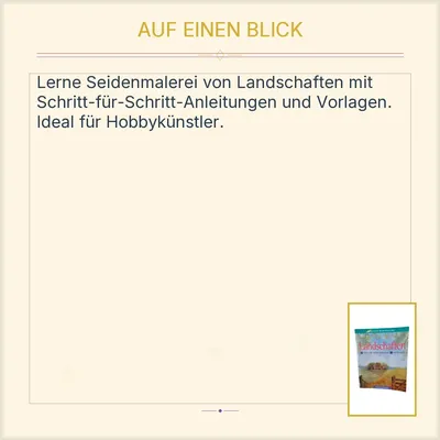 Workshop Seidenmalerei Landschaften Augustus Verlag Hobbybuch Basteln Vorlagen