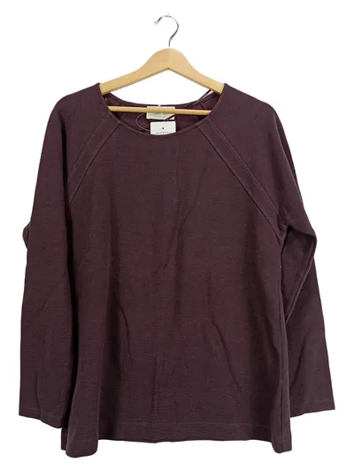 Cartoon Pullover Damen Gr. 42 XL Lila Rippstrick Langarm Casual