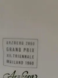 Arzberg 2050 Essteller Porzellan Grau Grand Prix Triennale 1960 3