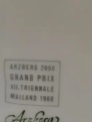 Arzberg 2050 Essteller Porzellan Grau Grand Prix Triennale 1960 3