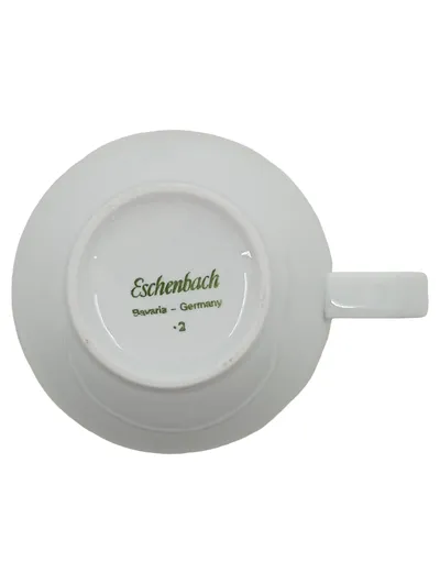 Eschenbach Kaffeetasse Weiß Blumenmuster Keramik Klassisch