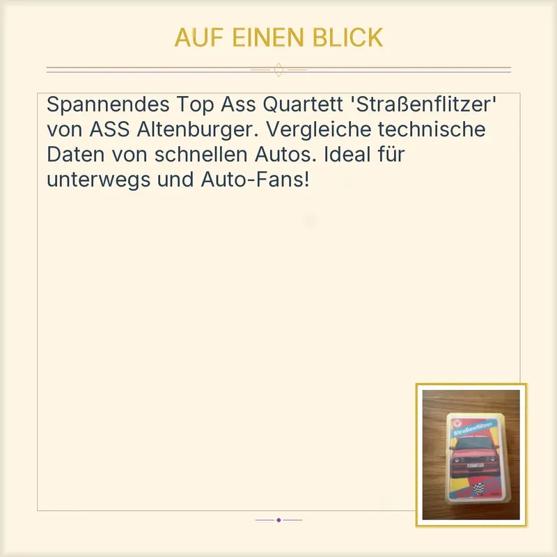 ASS Altenburger Top Ass Quartett Straßenflitzer Kartenspiel Auto 7