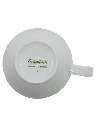 Eschenbach Kaffeetasse Tasse Weiß Blumenmuster Keramik 250ml