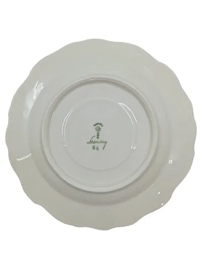 Schirnding Unterteller Porzellan Weiß Blumenmuster Goldrand 16 cm Klassisch