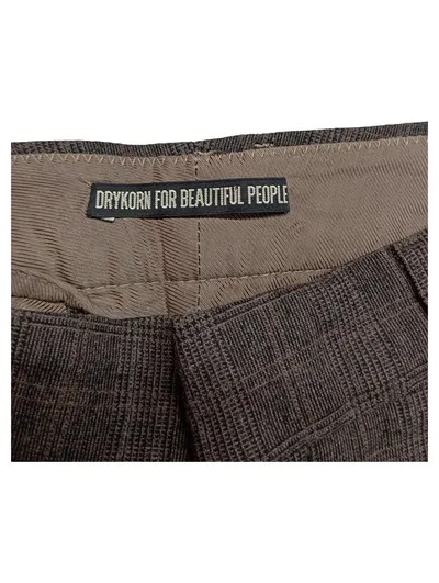 DRYKORN Damen Stoffhose Kariert Grau Gr. 27 W27, 36, S Reißverschluss