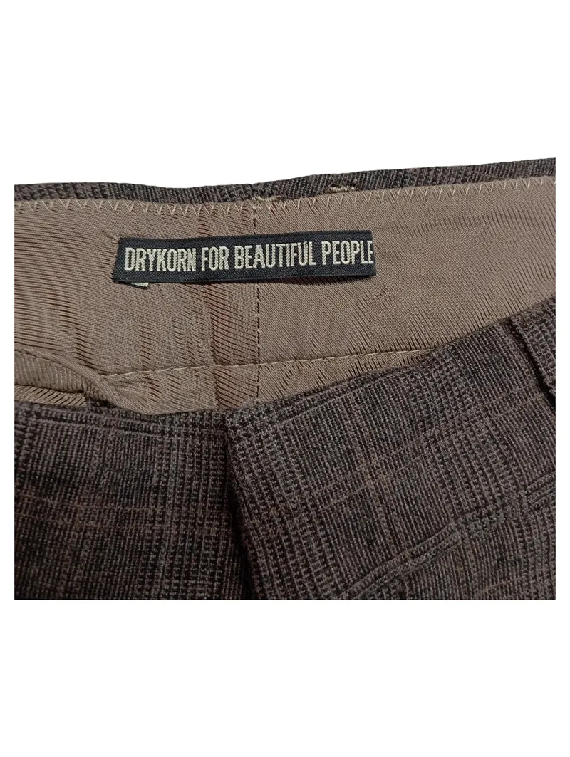 DRYKORN Damen Stoffhose Kariert Grau Gr. 27 W27, 36, S Reißverschluss 2