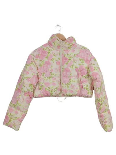 Miss Selfridge Steppjacke Damen Gr. 34 XS Mehrfarbig Blumenmuster Kurz