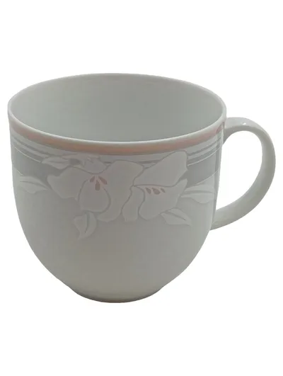 Eschenbach Tasse Kaffeetasse mit Blumenmuster Weiß Keramik 9 cm