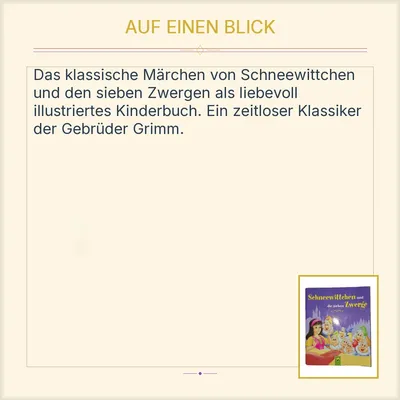 Kinderbuch Schneewittchen und die sieben Zwerge Gebrüder Grimm Märchen