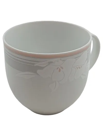 Eschenbach Kaffeetasse Tasse Weiß Blumenmuster Keramik Klassisch
