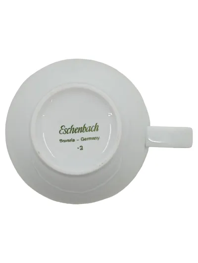 Eschenbach Kaffeetasse Tasse Weiß Blumenmuster Keramik Klassisch