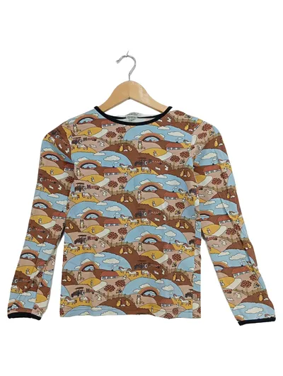 Småfolk Kinder Pullover Langarmshirt Gr. 134 Mehrfarbig Tiermotive