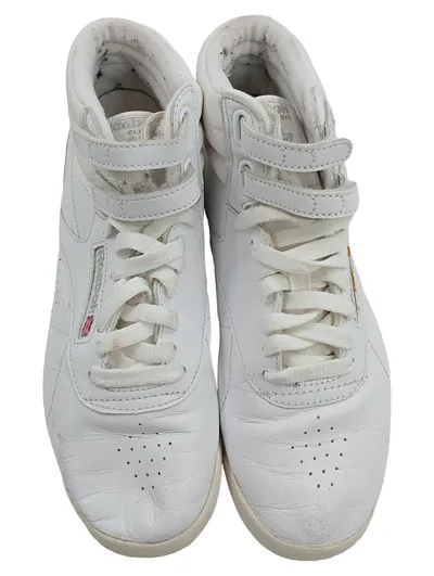 Reebok Freestyle Hi Sneaker High Damen Weiß Gr. 38 Leder Klettverschluss