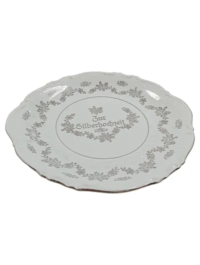 Bavaria Sammelteller Zur Silberhochzeit Porzellan Weiß 27 cm
