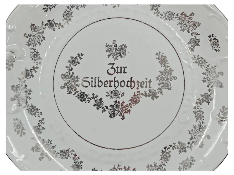 Bavaria Sammelteller Zur Silberhochzeit Porzellan Weiß 27 cm 3