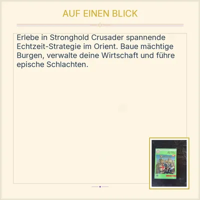 Stronghold Crusader PC CD-ROM Strategiespiel Firefly Studios Deutsch