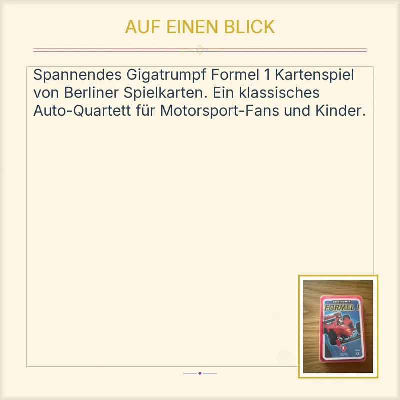 Berliner Spielkarten Gigatrumpf Formel 1 Kartenspiel Auto Quartett Motorsport 2
