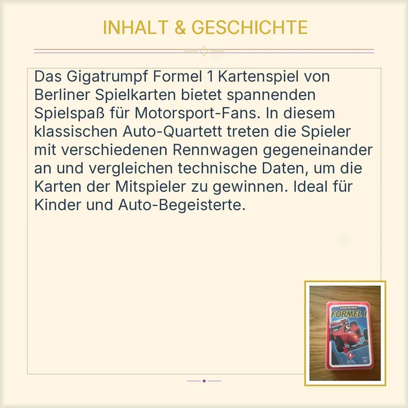 Berliner Spielkarten Gigatrumpf Formel 1 Kartenspiel Auto Quartett Motorsport 3