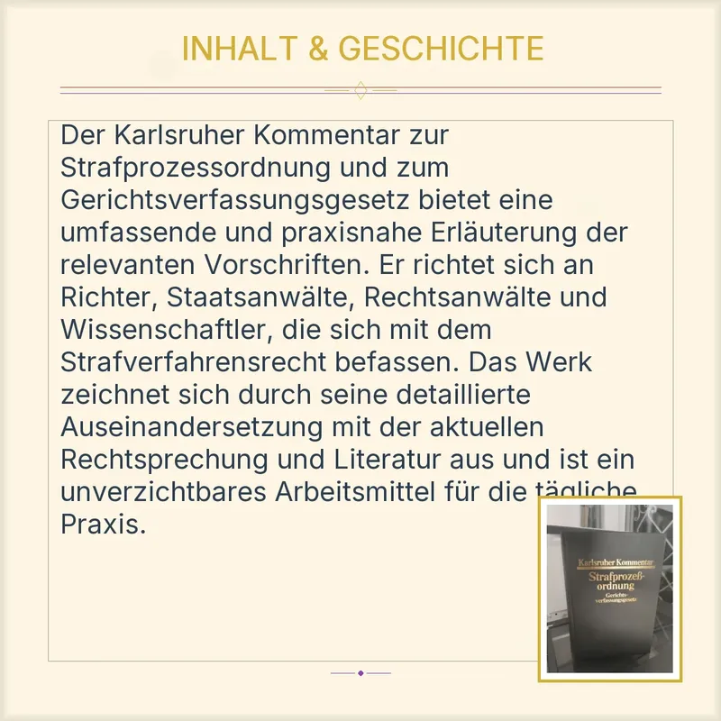 Karlsruher Kommentar Strafprozessordnung Gerichtsverfassungsgesetz C.H. Beck 5