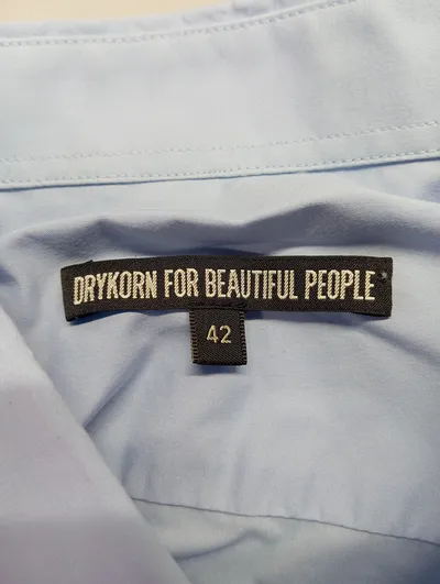 DRYKORN Business Hemd Blau Gr. 42 Langarm Baumwolle Uni Herren