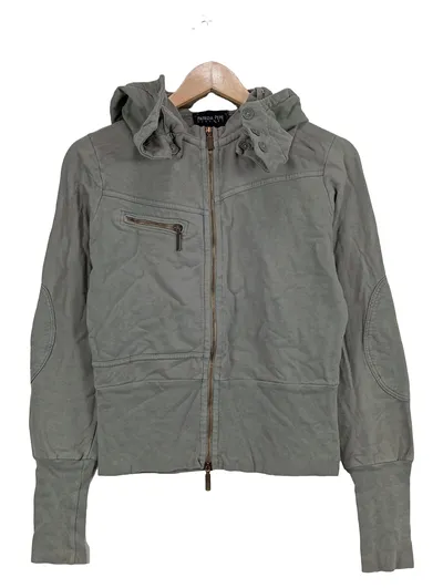 Patrizia Pepe Damen Sweatjacke Grau Gr. 38 M Kapuze Reißverschluss Casual