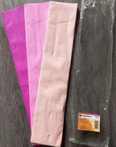 Ideen mit Herz 3 Krepp-Papiere Bastelpapier Rosa Pink Fuchsia Lachs 50x200cm