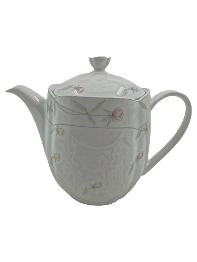 Eschenbach Teekanne Weiß Blumenmuster Keramik 1500ml Klassisch