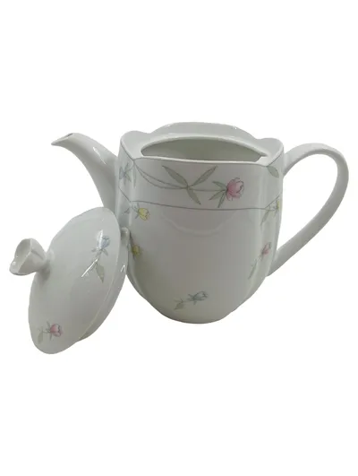 Eschenbach Teekanne Weiß Blumenmuster Keramik 1500ml Klassisch