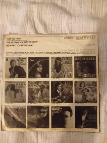 Howard Carpendale - Heiß wie Feuer - Vinyl Single EMI Schlager
